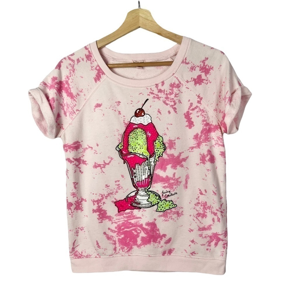 Juicy Couture Girls Ice Cream Tie Dye Short Sleeve Sweatshirt XL